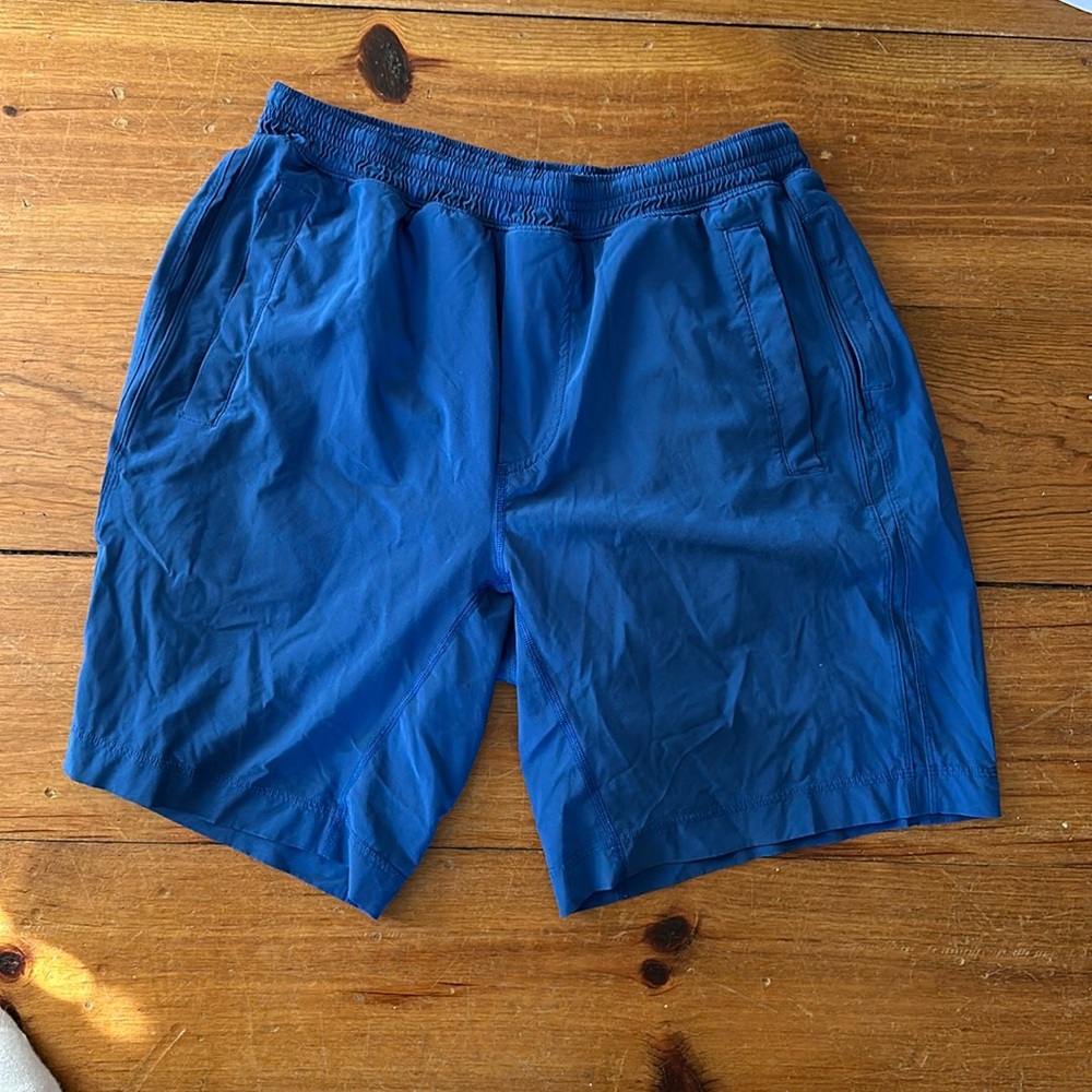 9 inch lined. Lululemon pace breaker shorts.